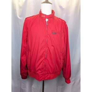 Vintage Members Only Red Jacket Zip Up Racer Bomber Retro Windbreaker Men's XXL